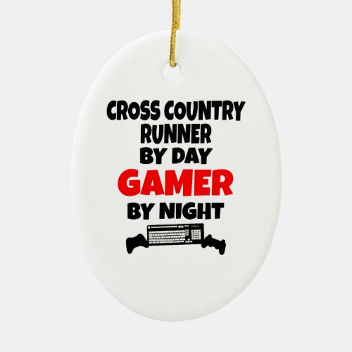 Gamer Cross Country Runner Ceramic Ornament