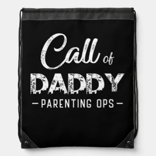Gamer Dad Call of Daddy Parenting Ops Drawstring Bag
