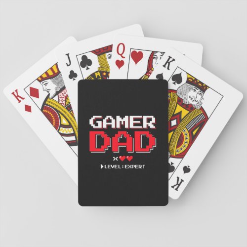 Gamer Dad Father of 2 Video Games Couple Family Poker Cards