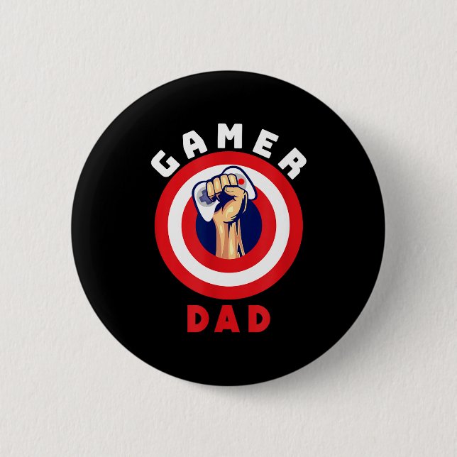 Gamer Dad Funny Gaming Quotes Cool Fathers Gift  Button (Front)