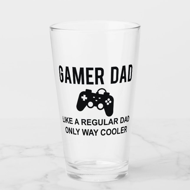 Gamer Dad Like A Regular Dad Only Way Cooler Glass (Front)