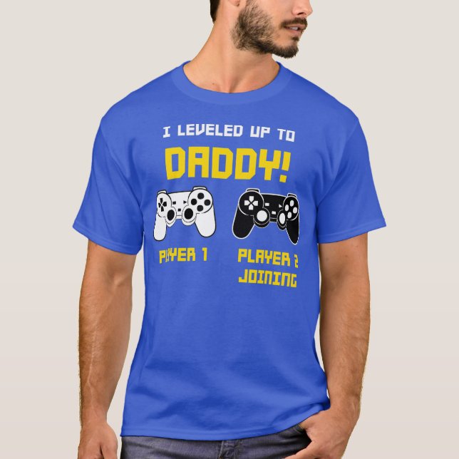 Gamer Dad Player Gaming Console Gender Reveal T-Shirt (Front)