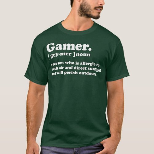 Gamer Definition Funny Gaming Video Game T_Shirt