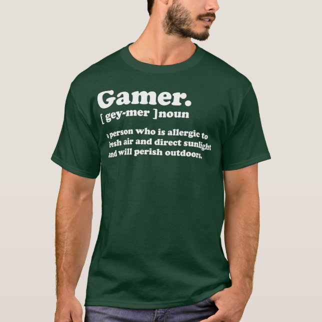 Gamer Definition Funny Gaming Video Game T-Shirt (Front)