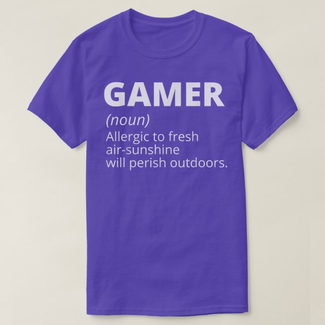 Gamer Definition tee Funny Gaming Video Game Playe (Design Front)