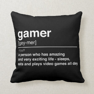 Gamer definition throw pillow