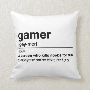 Gamer definition throw pillow