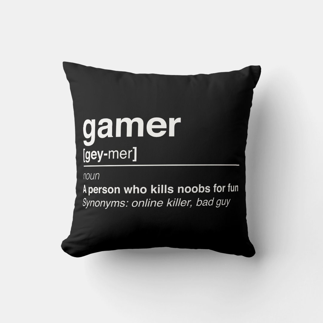 Gamer definition throw pillow Zazzle
