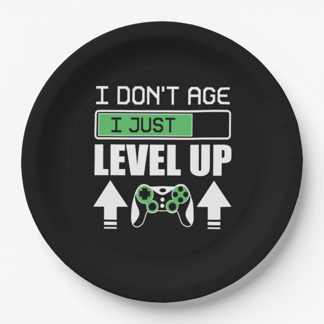 Gamer Do Not Age I Just Level Up Paper Plates (Front)