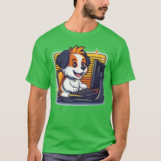 Gamer Dog Playing Video Games Controller Headset G T-Shirt (Front)
