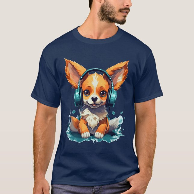 Gamer Dog Shiba Inu Gaming Playing Video Games gir T-Shirt (Front)