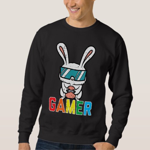 Gamer Easter Bunny Cute Video Game Gaming Boys Kid Sweatshirt