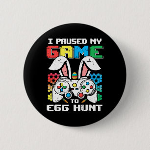 Gamer Easter Day Toddler Boy I Paused My Game To E Button