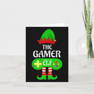 Gamer Elf Christmas Family Video Gaming Elf Squad Card