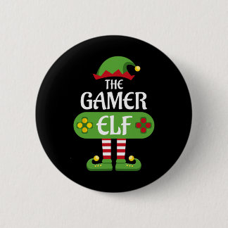Gamer Elf Christmas Matching Group Family  Button