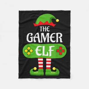 Gamer Elf Christmas Matching Group Family Fleece Blanket