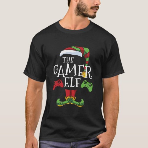 Gamer Elf Family Matching Christmas Funny Gaming P T_Shirt