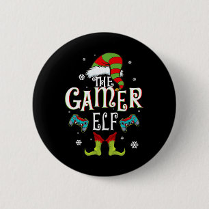 Gamer Elf Family Matching Christmas Group Fun Gift Button