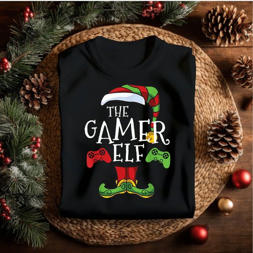 Gamer Elf Family Matching Christmas Outfit Name T_Shirt