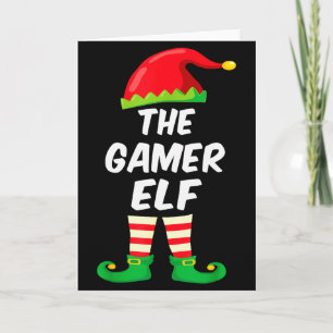 Gamer Elf Family Matching Funny Christmas Costume Card