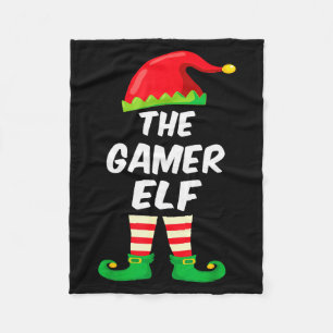 Gamer Elf Family Matching Funny Christmas Costume  Fleece Blanket