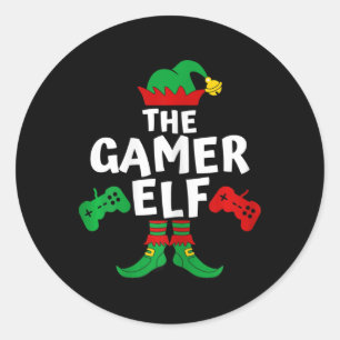Gamer Elf Family Matching Shirts Christmas Gifts V Classic Round Sticker