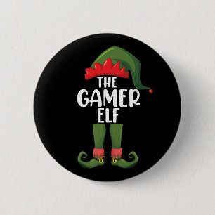 Gamer Elf Matching Family Christmas Gamer Button
