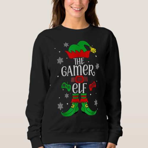Gamer Elf Matching Family Group Christmas Party Pa Sweatshirt