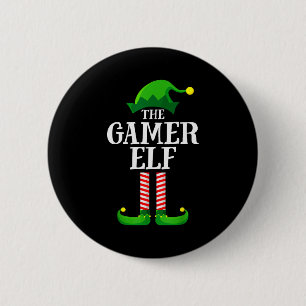 Gamer Elf Matching Family Group Christmas Party Py Button