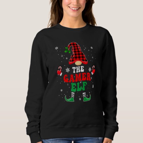 Gamer Elf Matching Group Christmas Pajama Groovy Sweatshirt