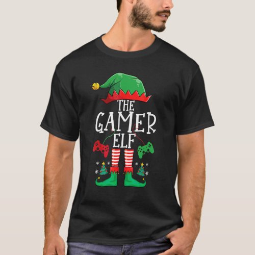 Gamer Elf Matching Group Xmas Funny Family Christm T-Shirt