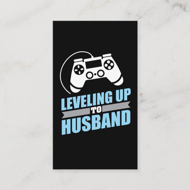 Gamer Engagement Leveling Up To Husband Business Card (Front)