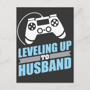 Gamer Engagement Leveling Up To Husband Postcard
