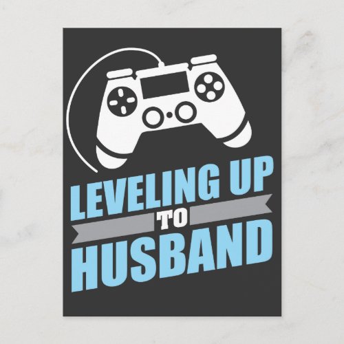 Gamer Engagement Leveling Up To Husband Postcard