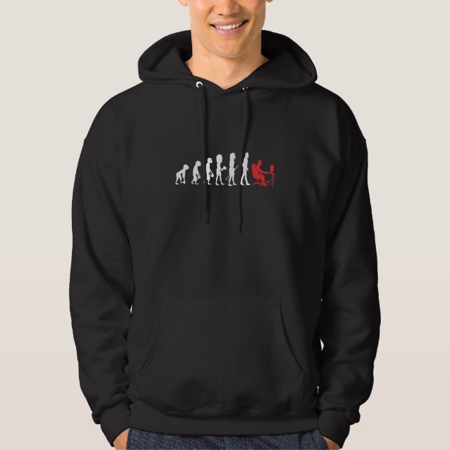 Gamer Evolution Funny Gaming Nerd PC Admin Gamer Hoodie (Front)