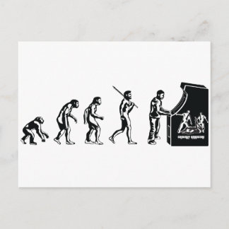 Gamer Evolution - Game Video Games Arcade Geek Postcard