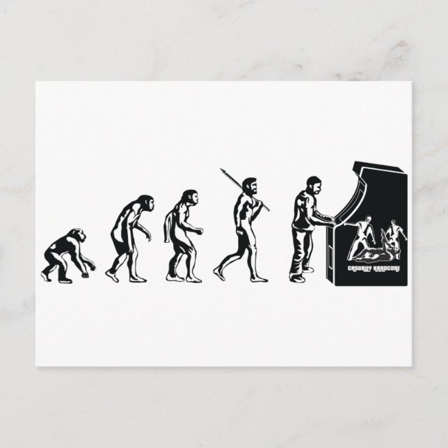 Gamer Evolution - Game Video Games Arcade Geek Postcard (Front)