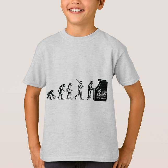 Gamer Evolution - Game Video Games Arcade Geek T-Shirt (Front)