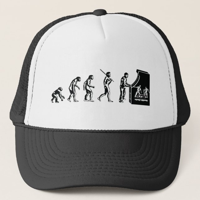 Gamer Evolution - Game Video Games Arcade Geek Trucker Hat (Front)