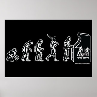 Gamer Evolution Poster - Video Games Gaming Arcade