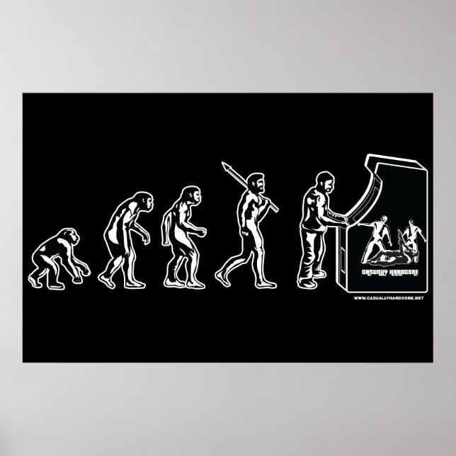 Gamer Evolution Poster - Video Games Gaming Arcade (Front)