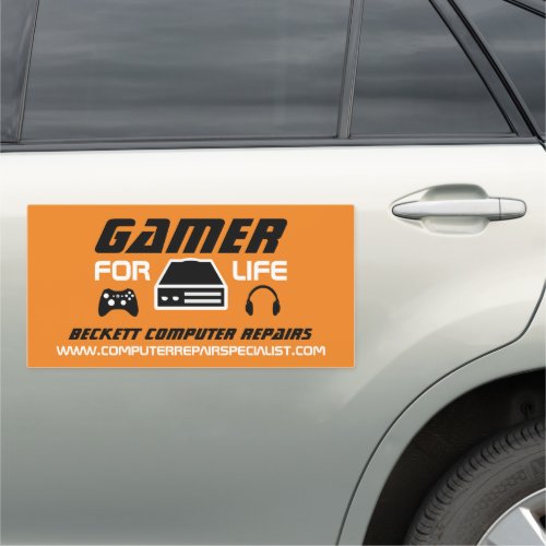 Gamer for Life Computer Repair Specialist Advert Car Magnet