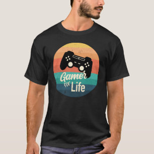 Gamer for Life Retro Game Controller Sunset T-Shirt