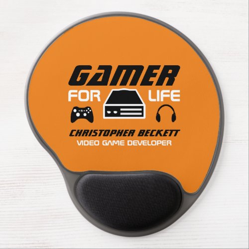 Gamer for Life Video Game Developer Designer Gel Mouse Pad