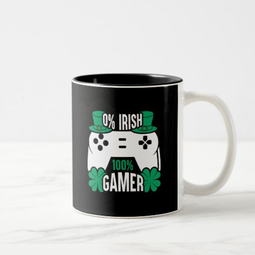 Gamer for St Patricks Day  0 Irish 100 Gamer Two_Tone Coffee Mug