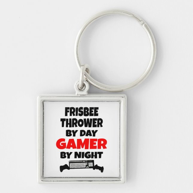 Gamer Frisbee Thrower Keychain (Front)
