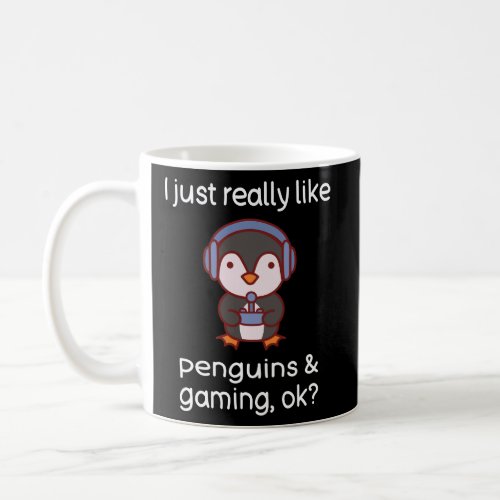 Gamer Funny Penguin Lover Video Games Penguin Gami Coffee Mug