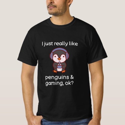 Gamer Funny Penguin Lover Video Games Penguin Gami T_Shirt