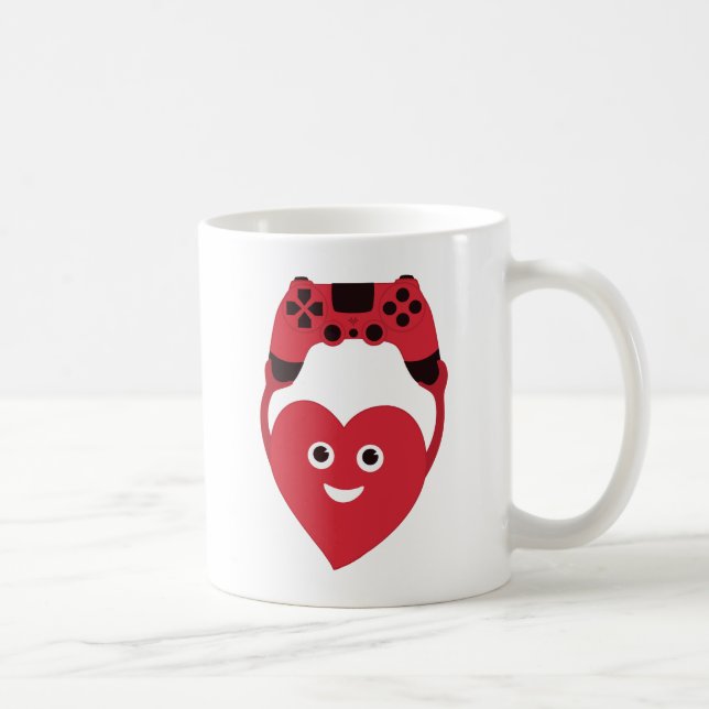 Gamer Game Controller And A Heart Geek Coffee Mug (Right)