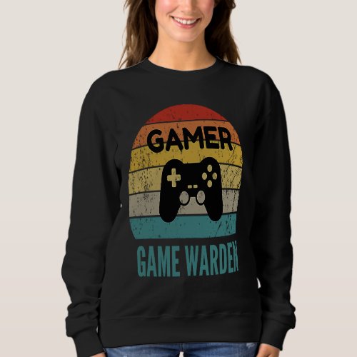 Gamer Game Warden Vintage 60s 70s Gaming Sweatshirt